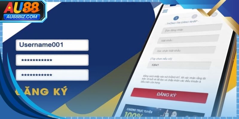 Quy trình đăng ký AU88 trực tuyến với giao diện thân thiện và rõ ràng